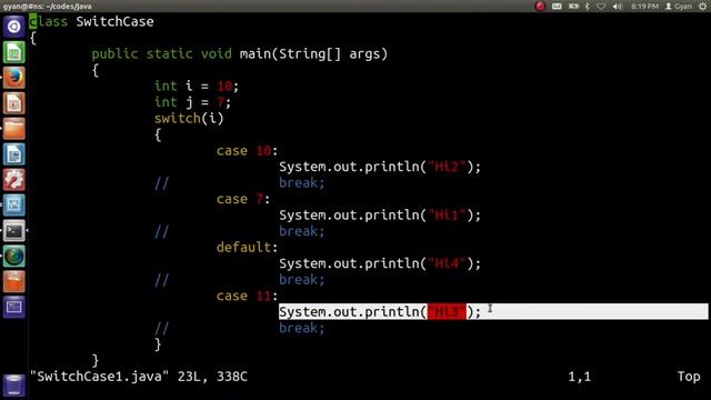 switch-case-default in Java смотреть онлайн