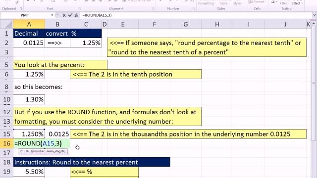 Excel 2010 Business Math 26.5: Rounding Percentages смотреть онлайн