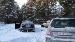 Off Road Subaru Forester,Нива и Киа Соренто в зимнем лесу