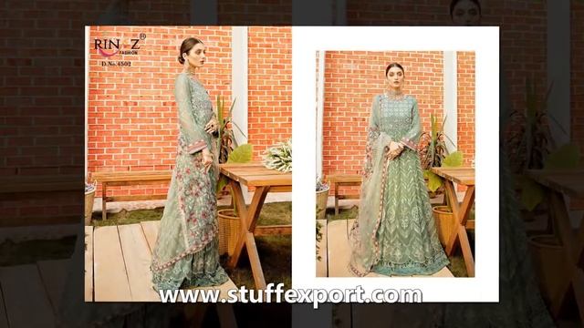 Stuff Export Rinaz Fashion Jazmin Vol14 Georgette With Embroidery Work Pakistani Salwar Suit Catalo