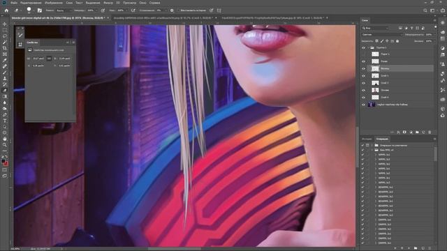 Картинка в стиле Cyberpunk | Photoshop 2021 SpeedArt смотреть онлайн