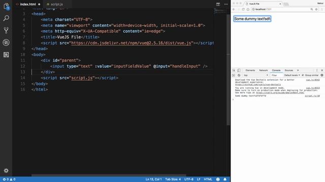 VueJS Tutorial 7: Two way data binding with v-on and v-bind смотреть онлайн
