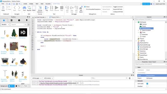 HOW TO MAKE OBJECTS RESPAWNABLE IN ROBLOX STUDIO смотреть онлайн