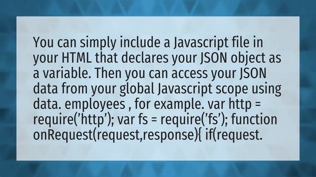 How do I open a JSON file in HTML? смотреть онлайн