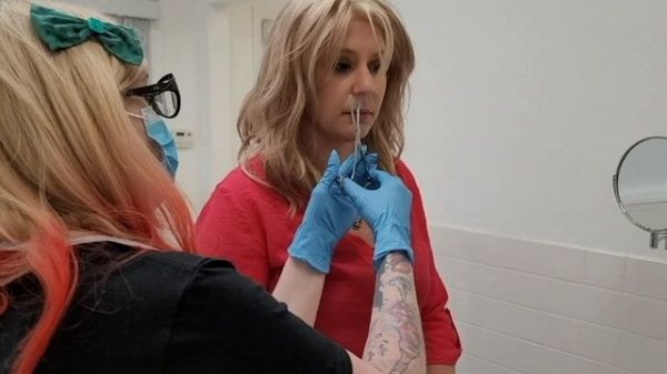 Jessica's Nostril Piercing