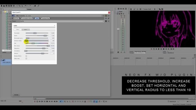 Neon Outline Tutorial wo Plugins and w NewBlue for Vegas Pro