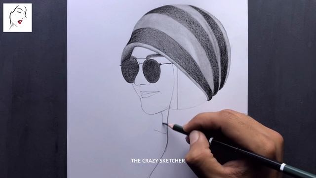 How To Draw A Beautiful Girl With Cap Step By Step | Girl Drawing | Pencil Sketch | The Crazy Sketc
