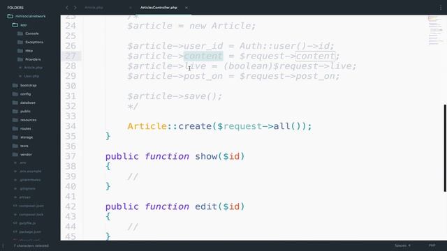 Laravel 5.3 tutorials #32 Social Network CRUD Store (with Eloquent) смотреть онлайн