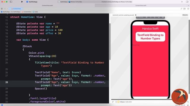 SwiftUI | Arabic | TextField | TextField Binding to Number Types смотреть онлайн