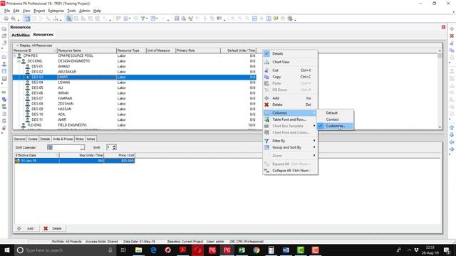 Primavera P6 Training - (Video 17) - Creating Resource Pool with basic Rates смотреть онлайн