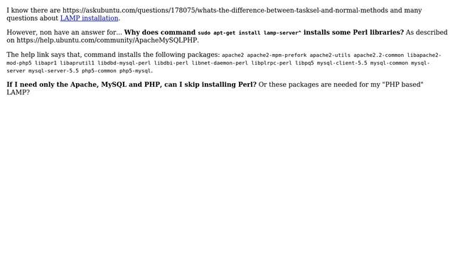 Ubuntu: Why Perl is included into lamp-server^? смотреть онлайн