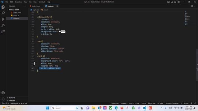 Analog Clock HTML CSS JavaScript Dark Mode смотреть онлайн