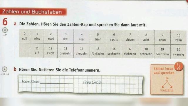 Netzwerk A1.1. Lektion1.Guten Tag 4a. 6a.Zahlen 0/20, 6b.Telephone number смотреть онлайн