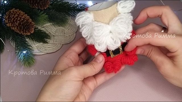 Дед Мороз своими руками? Woolen Santa Claus? Christmas decorations, новогодние поделки из втулок. смотреть онлайн