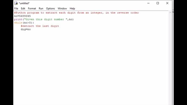 Python program to extract each digit from an integer in the reverse order смотреть онлайн