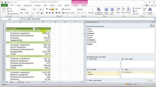 Excel 2010 for PC Pivot Tables Step 2 смотреть онлайн