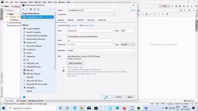Connect Sybase with Pycharm смотреть онлайн