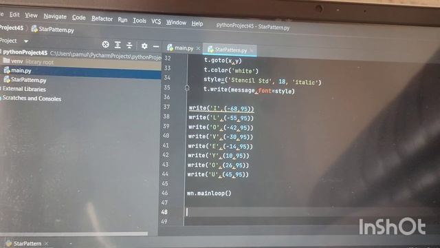 Make a heart and print ' I LOVE YOU ' using python.. смотреть онлайн