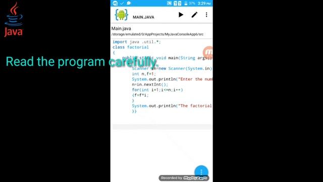 FACTORIAL PROGRAMMING||JAVA CLASS 9 & 10|Education is everything|| смотреть онлайн