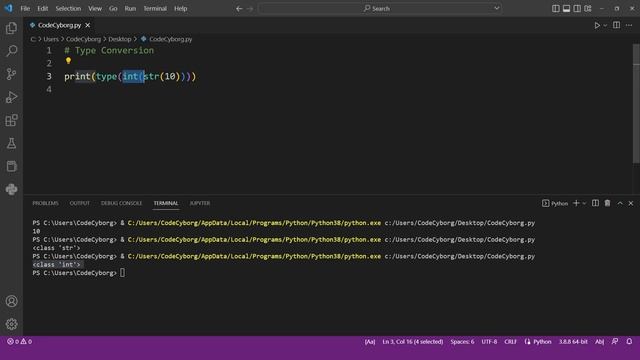 Python Tutorial For Beginners #8 - Type Conversion смотреть онлайн
