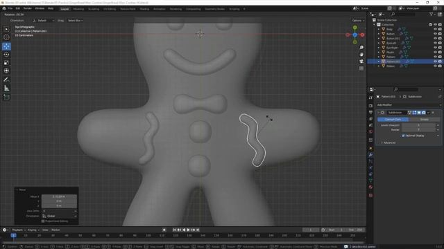 How to make Gingerbread Man 3D Model and Cookie Material Shader in Blender - for Beginners смотреть онлайн