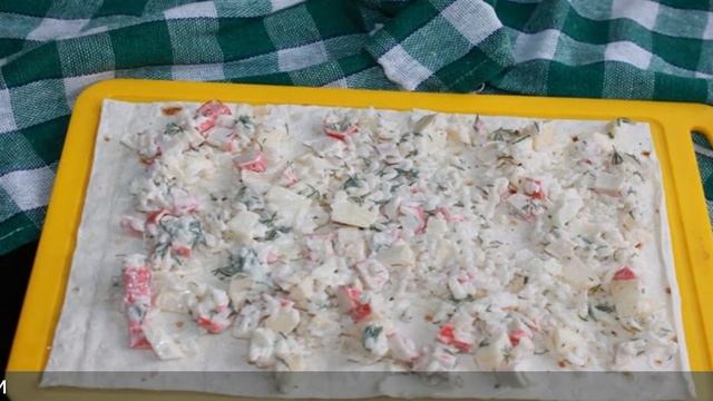 Рулет из лаваша с крабовыми палочками смотреть онлайн