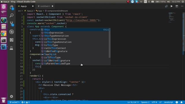 React with socket Tutorial #1 Receive message смотреть онлайн
