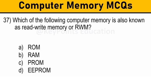 Computer Memory MCQ with Answers смотреть онлайн