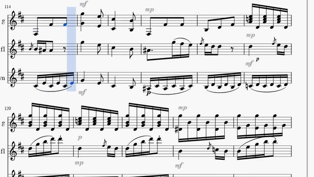 Ferdinando Carulli Op.9 b 2-3 Rondo Allegretto, Trio for guitar, flute & violin Score смотреть онлайн