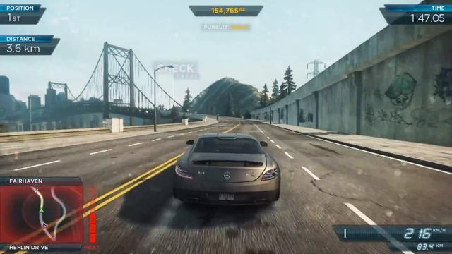 Need for Speed Most Wanted Mercedes SLS AMG VS Shelby COBRA 427 Gameplay 3 (PC)-1080p High Settings смотреть онлайн