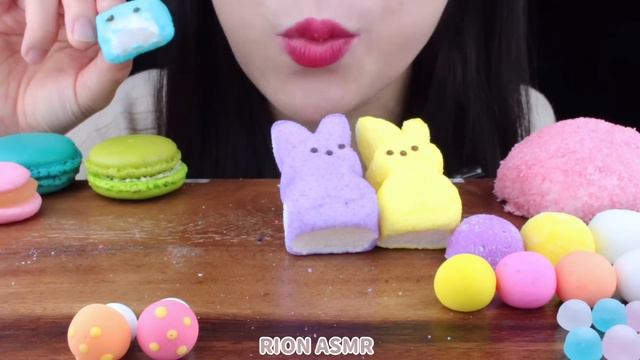 【ASMR】PEEPS BUNNY MARSHMALLOW,SNO BALL,SUGAR PASTE,MUSHROOM SNACK MUKBANG 먹방 EATING SOUNDS смотреть онлайн
