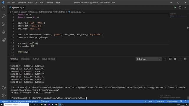 Python for Finance - Cálculo de retornos смотреть онлайн