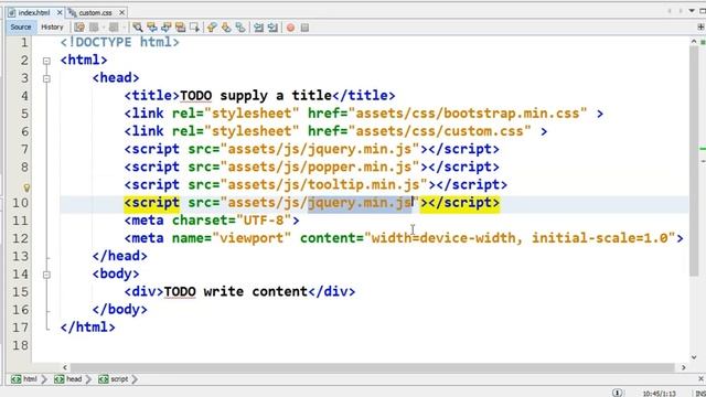 Bootstrap 4 Framework Tutorial - 4 - Linking CSS & JavaScript Files Into HTML File - Hindi смотреть онлайн