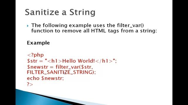 Cs310 PHP Sanitize a string in hindi/urdu part 44 смотреть онлайн
