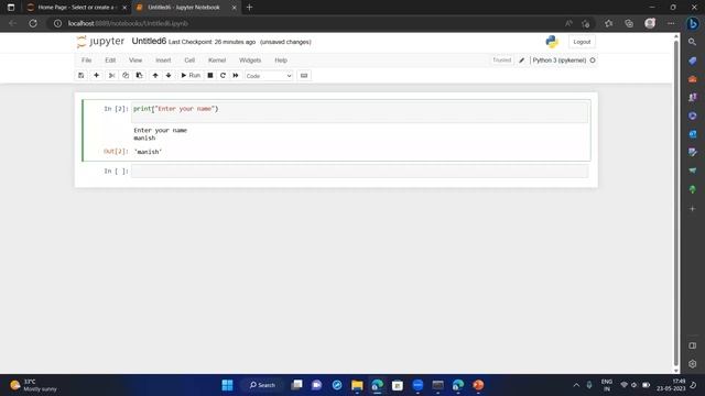 Input Statement in python смотреть онлайн