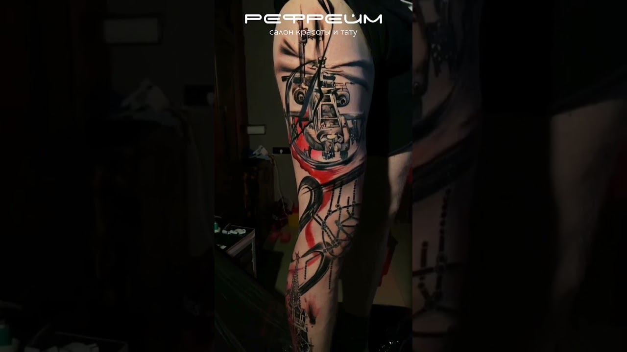 Интересный тату-проект с видом на Москву на ноге смотреть онлайн