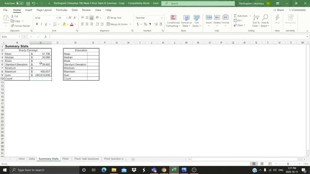 MIN, MAX, SUM & Count Function Pivot & Summary Assignment смотреть онлайн