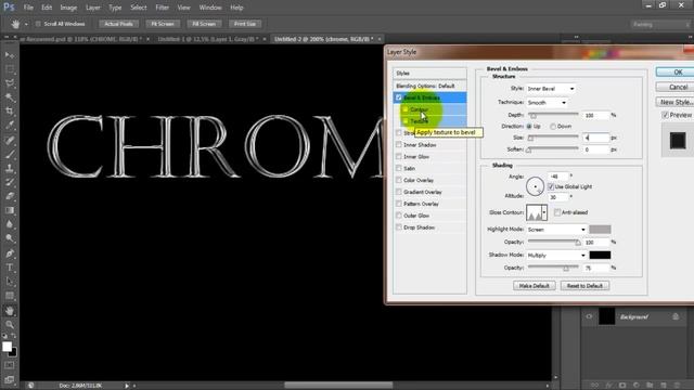 Photoshop CS6 - Chrome Text Effect - Tutorial смотреть онлайн
