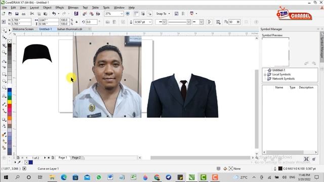 cara edit foto menggunakan jas dan peci hitam di corelDRAW x7 | Tutorial Coreldraw untuk pemula смотреть онлайн