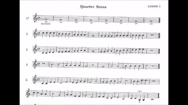 🎺 [TRUMPET FIRST NOTES] Rubank Elementary Method for Cornet or Trumpet - Lesson 5 (Lines 1 to 5) смотреть онлайн