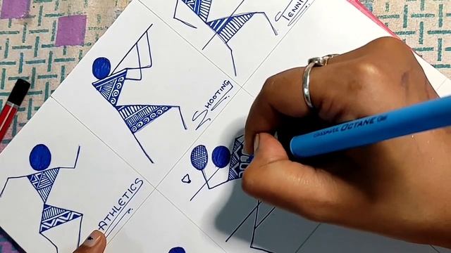 9 Sports in Warli Art l #warliartforbeginners #warliart @learnwithus13 #40 смотреть онлайн