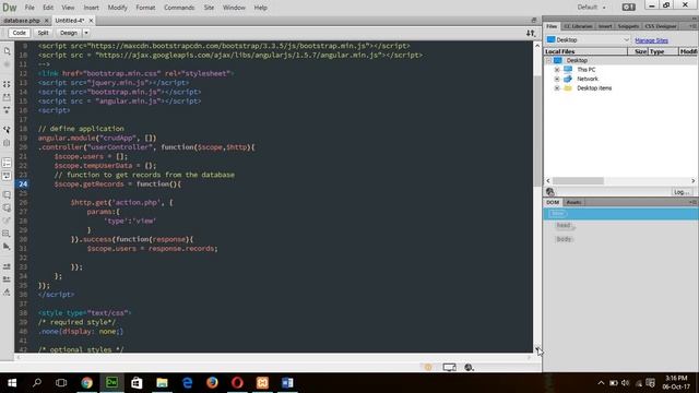 Angularjs CRUD Operation using PHP and MySQL - PART 1 смотреть онлайн