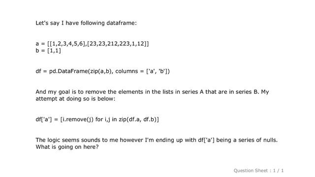 Pandas : Remove element from list in pandas dataframe based on value in column смотреть онлайн