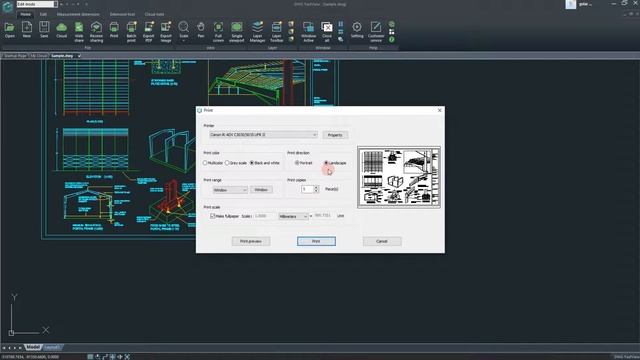 How To Print A Drawing In DWG FastView For Windows?