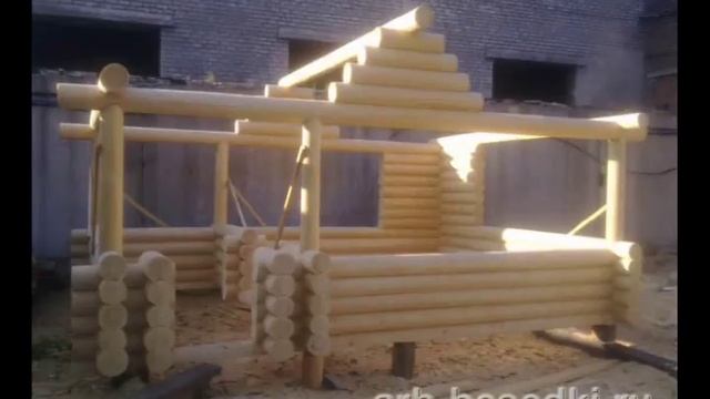 Срубы беседок из бревна, процесс рубки сруба беседки смотреть онлайн