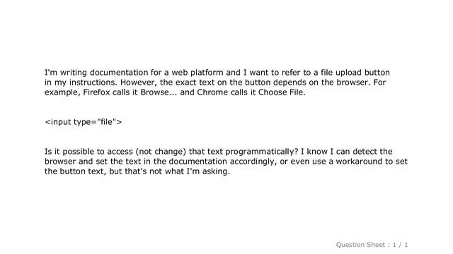 HTML : How can I get a file upload button's text? смотреть онлайн