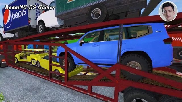 Double Flatbed Trailer Truck vs speed bumps|Busses vs speed bumps|Beamng DS Games|001 смотреть онлайн