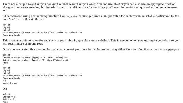 Rows to Columns (SQL Server) (2 Solutions!!) смотреть онлайн