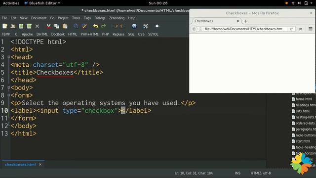HTML Tutorial - Chapter 7.3 - Checkboxes смотреть онлайн