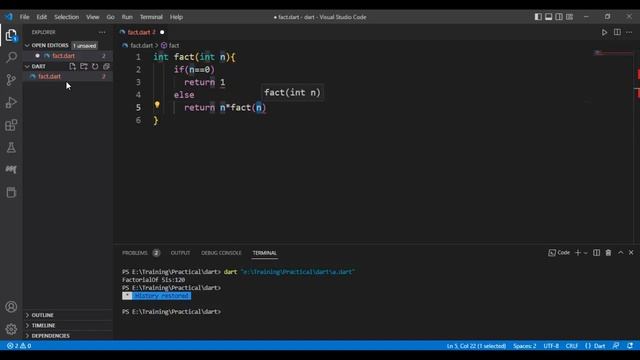 HOW TO FIND FACTORIAL USING RECURSIVE FUNCTION IN DART смотреть онлайн